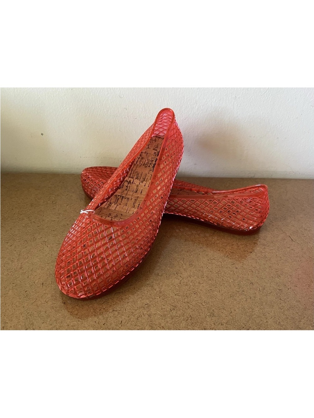 Nicole Miller Red Woven Ballet Flats